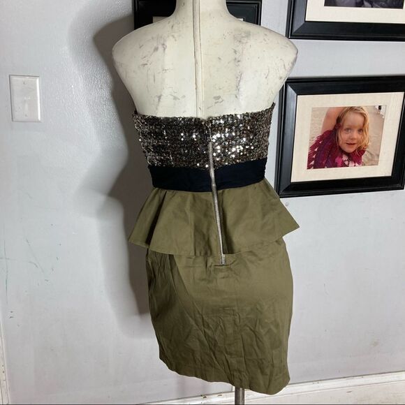 Y2K Alice + Olivia Bethany Sequin Peplum Cocktail Holiday Party Corset Dress‎ - Picture 6 of 11